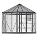 12 ft Oasis hex greenhouse with powder-coated aluminium frame and twin-wall polycarbonate roof panels