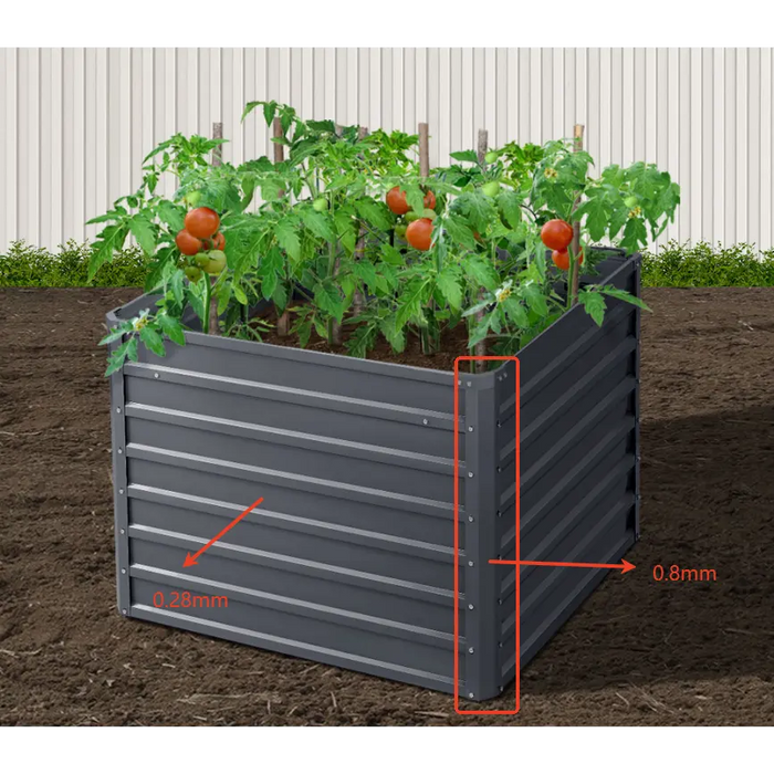 2 X Green Fingers Garden Bed - Grey (100 x 100 x 77 cm)