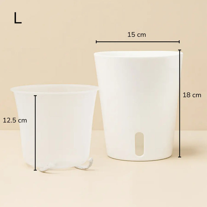 Square Self-Watering Pots with Wick – For Soil or Hydroponics