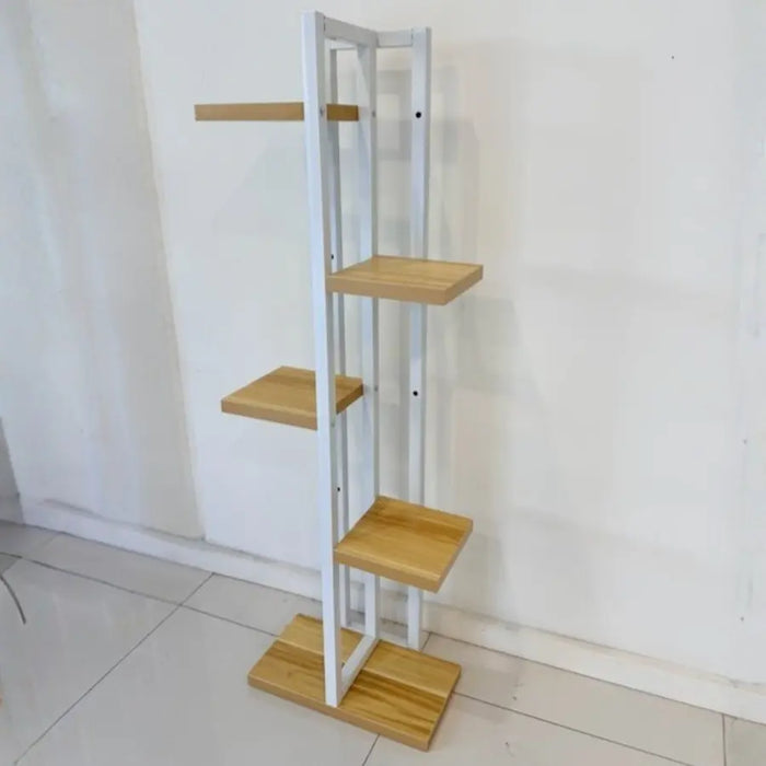Multi-Tier Plant Stand with Oak Shelves