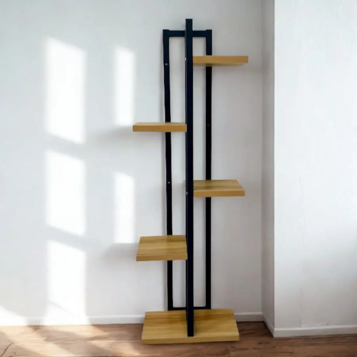 Multi-Tier Plant Stand with Oak Shelves