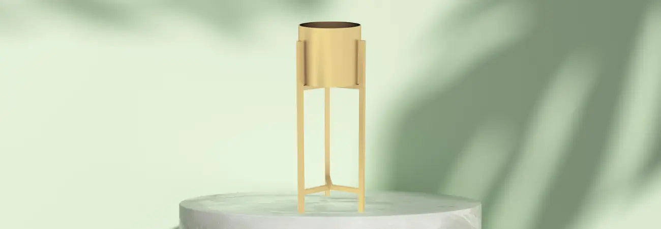 60cm Gold Metal Plant Stand