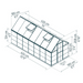 technical dimensions diagram of 6 x 14 hybrid greenhouse