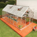 6 x 14 hybrid greenhouse installed on timber base in backyard garden