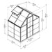 6x4 Harmony greenhouse dimensions diagram showing measurements and roof vent