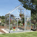 Front view of 6x4 Harmony greenhouse with clear polycarbonate panels