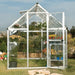 6x6 Harmony backyard greenhouse installed outdoors with clear polycarbonate panels