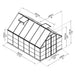 Technical drawing showing dimensions and layout of the 8 x 12 Balance greenhouse