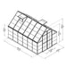 Technical drawing showing dimensions and layout of the 8 x 12 ft Octave greenhouse
