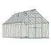 8 x 16 Balance greenhouse with aluminium frame and polycarbonate panels, exterior view