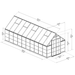 Technical dimensions diagram of the 8 x 20ft Balance polycarbonate greenhouse