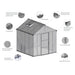 Diagram showing features and components of the 8x12 Glory greenhouse