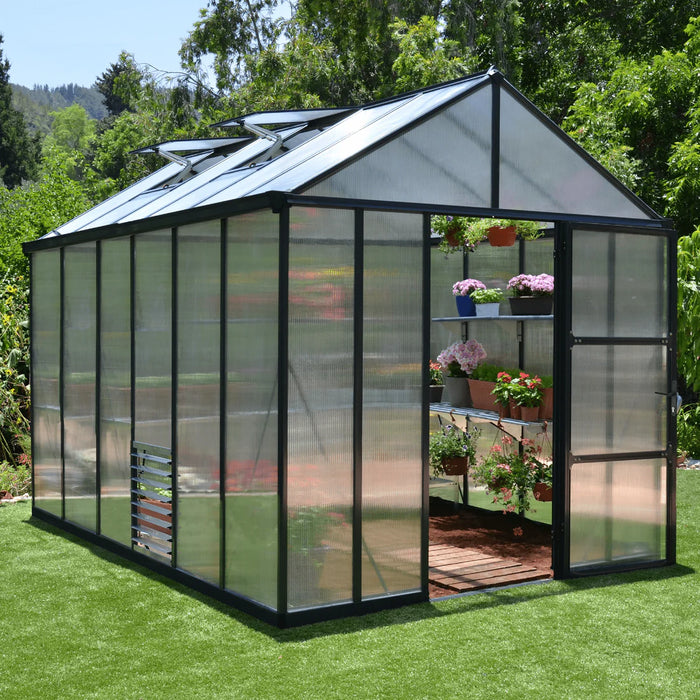  8x12 Glory greenhouse with wall and roof vents