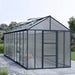 8x20 Glory greenhouse installed outdoors with grey frame and clear panels