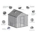 Diagram highlighting features of the 8x8 Glory greenhouse including vents and frame