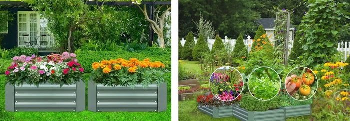 90cm Rectangle Galvanised Garden Bed