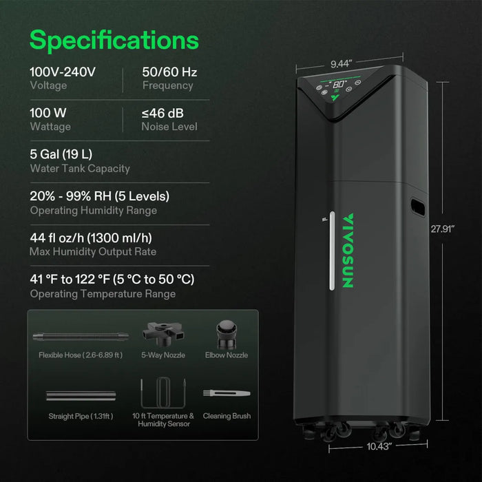 AeroStream H19 Intelligent 19L Grow Tent Humidifier