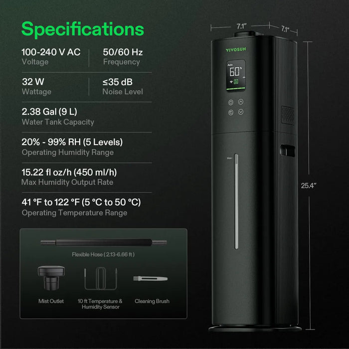 AeroStream H09 Intelligent 9L Grow Tent Humidifier