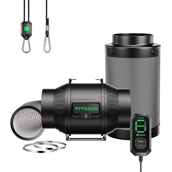 AeroZesh T6 6" Grow Tent Ventilation Kit with E12 Speed Controller