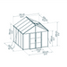 Technical drawing showing dimensions of Aria 10 x 10 ft greenhouse