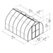 Bella 8x12 greenhouse dimensions diagram showing length, width, and height measurements