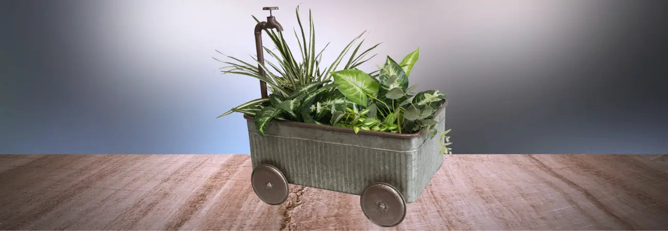 Cart Planter with Decorative Tap