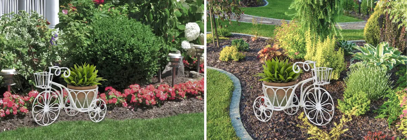 Distressed White Small Bicycle Planter