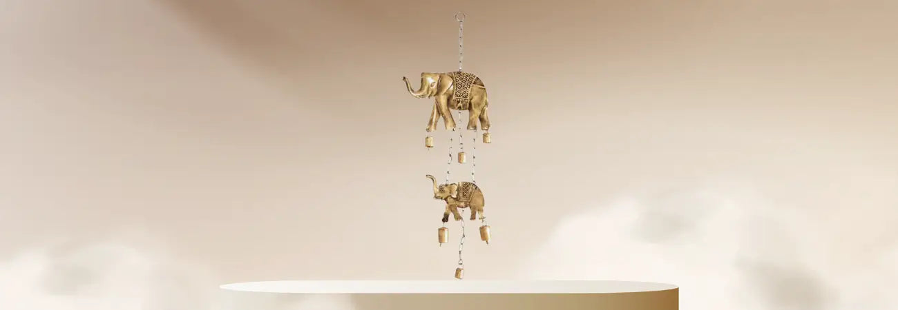 Handcrafted Hanging Chime with Lucky Elephants