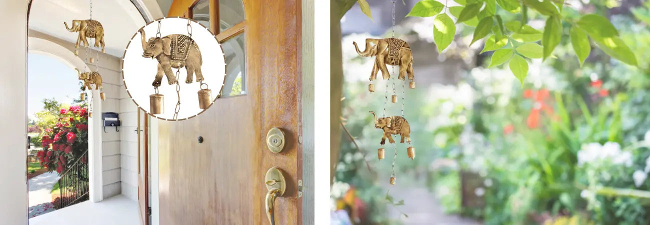 Handcrafted Hanging Chime with Lucky Elephants