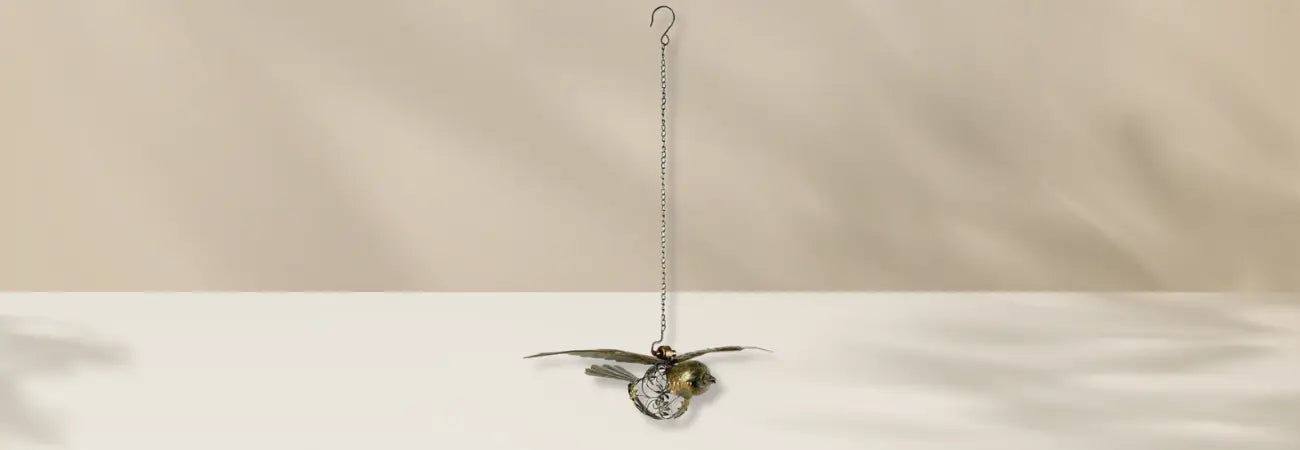 Large Metal Hanging Robin