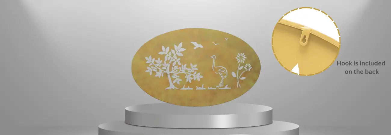 Laser Cut Oval Emu Wall Art