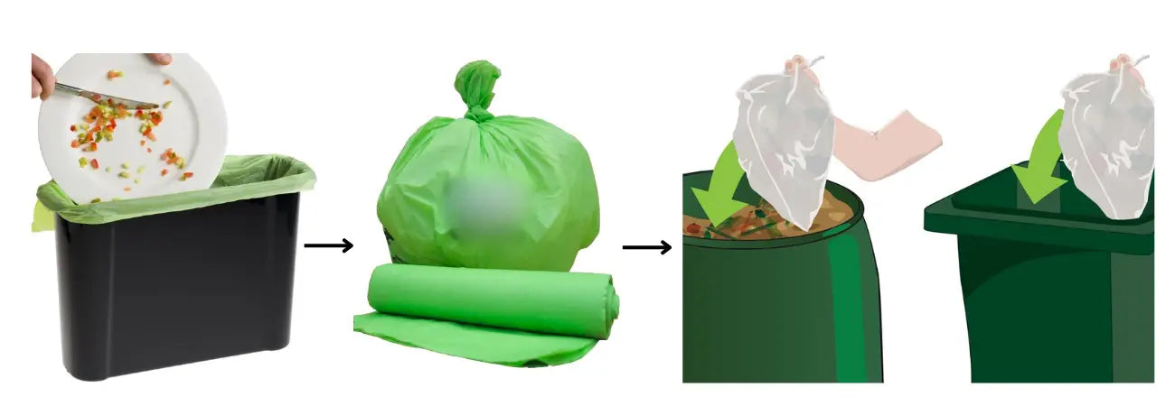 Maze 27lt Organic Compostable Rubbish Bags - 100 quantity