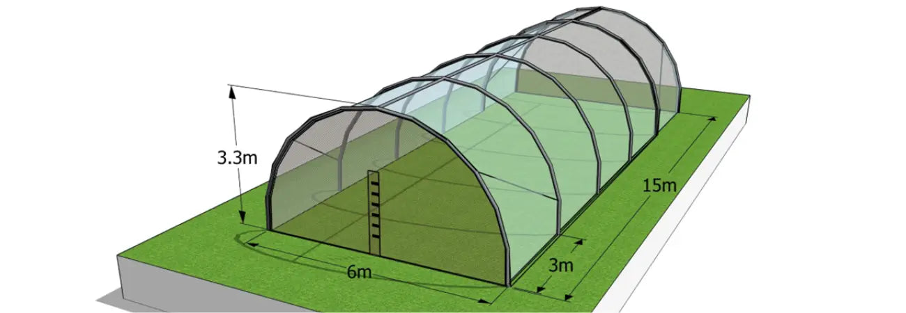 Maze 6 X 15m Tunnel Greenhouse With Side Curtains – Stk Compact