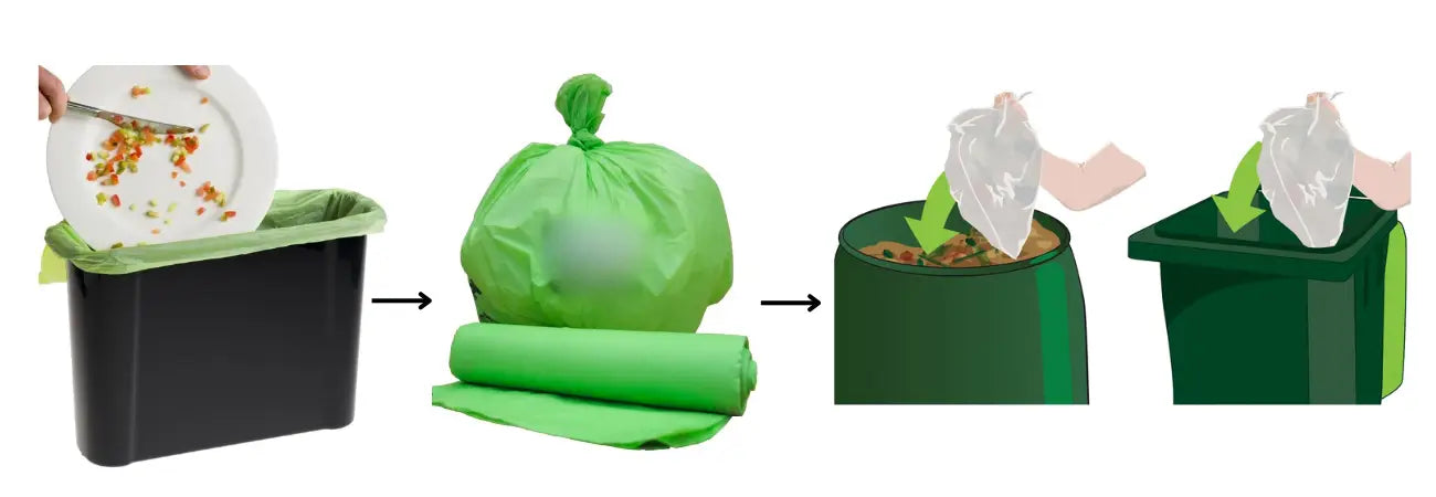 Maze 5lt Compostable Bags - 100% Compostable Vegetable Material