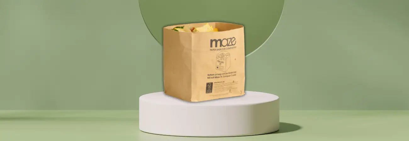Maze Compostable Paper Bags – 30 Quantity