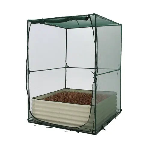 Maze Raised Bed (1.25m2 - Height 43cm) with Net Crop Cage (1.25m2 x 1.8m High)