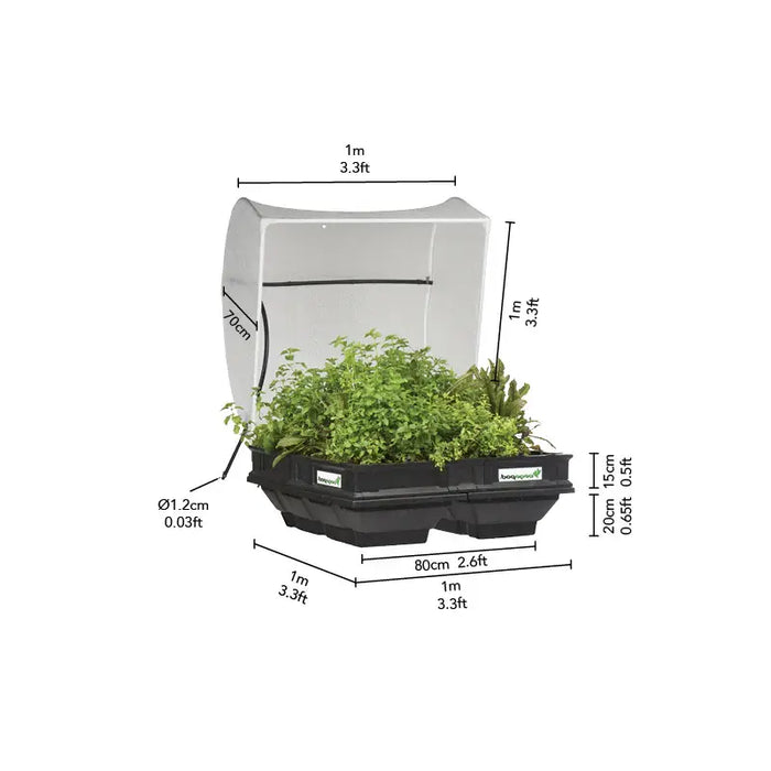 Medium Raised Garden Bed with Cover (1m x 1m)