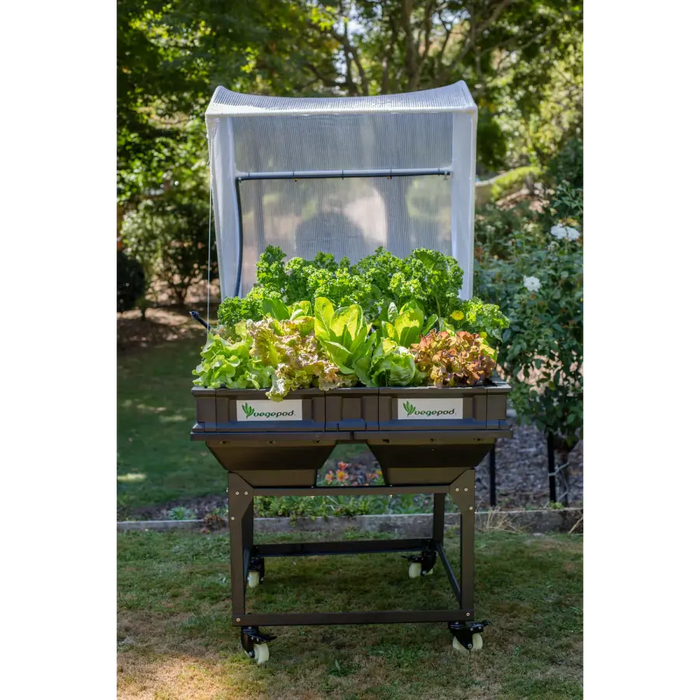 Medium Raised Garden Bed with Cover + Trolley Stand
