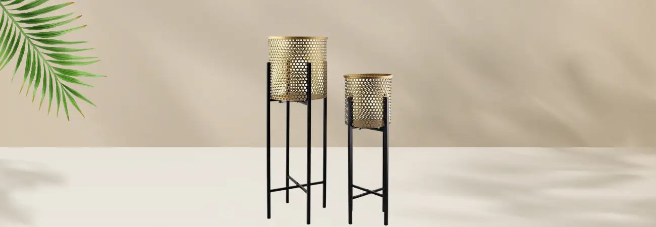 Set/2 Nested Luxe Stilted Beehive Planters