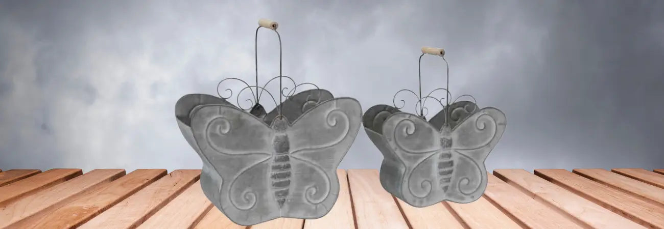 Set of 2 Nested Butterfly Planters