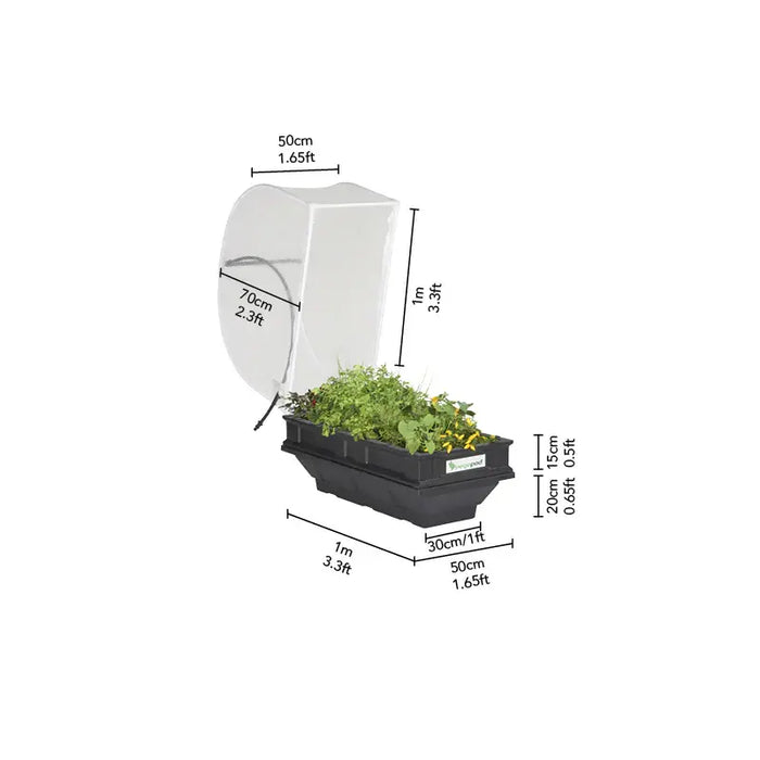 Small Raised Garden Bed with Cover 0.5m x 1m