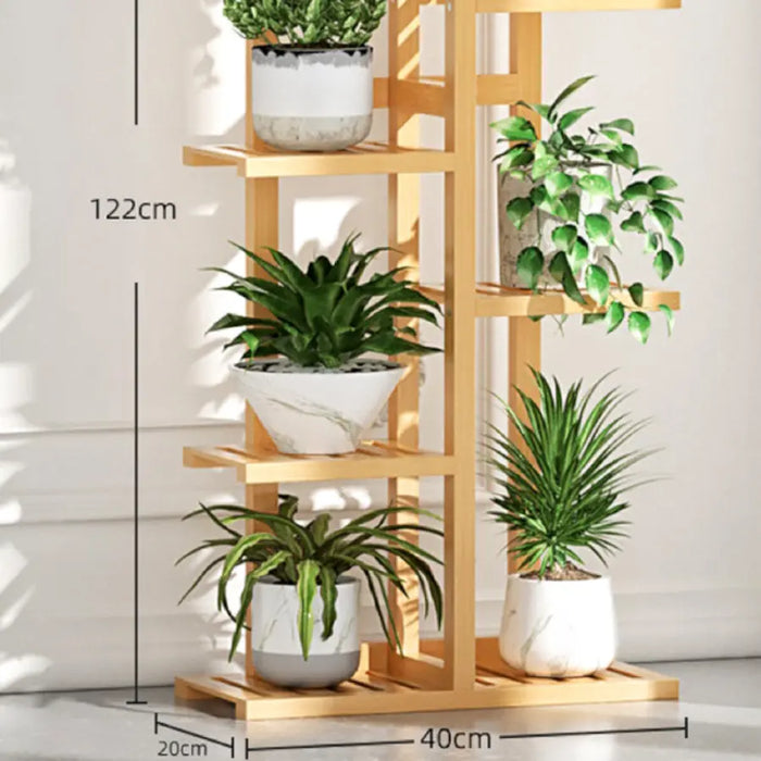 NOVEDEN Bamboo Plant Stand Rack 6 tier 7 Potted (120CM) NE-PS-102-JS - Home & Garden > Garden Furniture