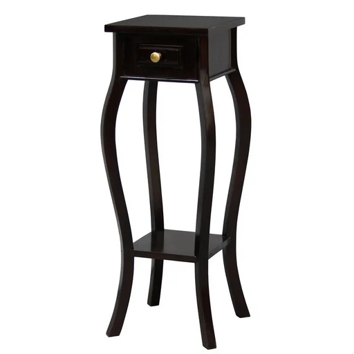 Cabriole Leg Plant Stand (Chocolate) - Furniture > Living Room > Side Tables