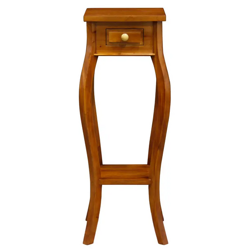 Cabriole Leg Plant Stand (Light Pecan) - Furniture > Living Room > Side Tables