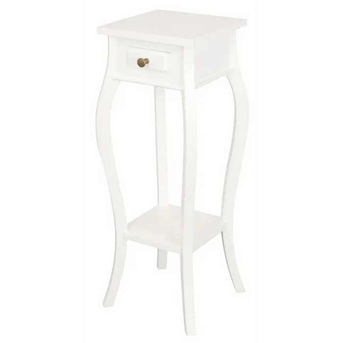 Cabriole Leg Plant Stand (White) - Furniture > Living Room > Side Tables