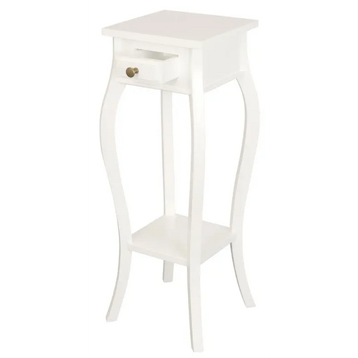 Cabriole Leg Plant Stand (White) - Furniture > Living Room > Side Tables