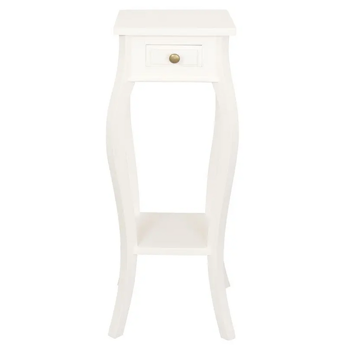 Cabriole Leg Plant Stand (White) - Furniture > Living Room > Side Tables