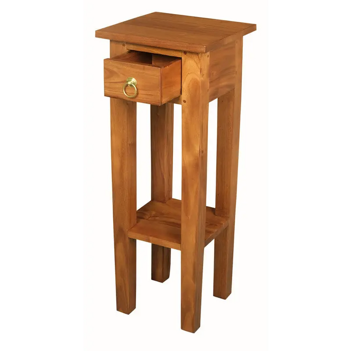 Ezra Straight Leg Plant Stand (Light Pecan) - Furniture > Living Room > Side Tables