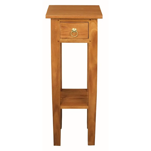 Ezra Straight Leg Plant Stand (Light Pecan) - Furniture > Living Room > Side Tables