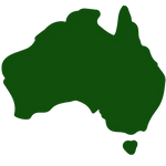 Green pixelated map of australia